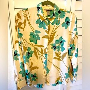 H&M Chiffon Floral Button-Down Blouse